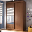 Ver imagem 1 de Guarda Roupa Infantil 2 Portas 1 Porta com Espelho Samambaia Teen CabeCasa MadeiraOriginals Marrom/Freijó