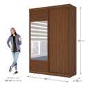 Ver imagem 6 de Guarda Roupa Infantil 2 Portas 1 Porta com Espelho Samambaia Teen CabeCasa MadeiraOriginals Marrom/Freijó