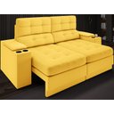 Ver imagem 2 de Sofá com Porta Copos e Carregador USB Eureka 1,70m Assento Retrátil e Reclinável Velosuede