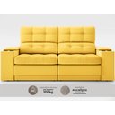 Ver imagem 5 de Sofá com Porta Copos e Carregador USB Eureka 1,70m Assento Retrátil e Reclinável Velosuede