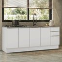Ver imagem 1 de Armário de Cozinha Compacta 200 Cm Branco/branco Veludo Lux Madesa 06