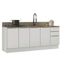 Ver imagem 2 de Armário de Cozinha Compacta 200 Cm Branco/branco Veludo Lux Madesa 06