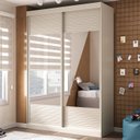 Ver imagem 2 de Guarda Roupa Infantil 2 Portas com Espelho Samambaia Teen CabeCasa MadeiraOriginals