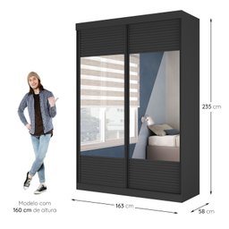 Guarda Roupa Infantil 2 Portas 1 Porta com Espelho Samambaia Teen CabeCasa MadeiraMadeira - 6