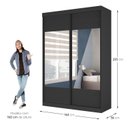 Ver imagem 6 de Guarda Roupa Infantil 2 Portas com Espelho Samambaia Teen CabeCasa MadeiraOriginals Preto