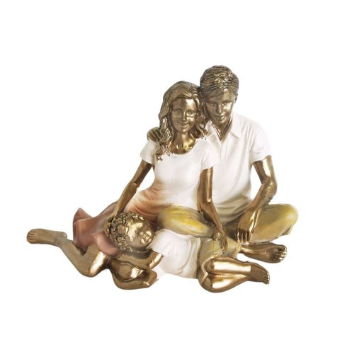 Escultura Decorativa Família Casal com Filho