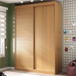 Guarda Roupa Infantil 2 Portas 1 Porta Ripada Samambaia Teen CabeCasa MadeiraOriginals Marrom/Carvalho - 1 Guarda Roupa Infantil 2 Portas 1 Porta Ripada Samambaia Teen CabeCasa MadeiraOriginals Marrom/Carvalho - 1