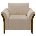 Ver imagem 6 de Poltrona Decorativa Sala de Estar 102cm Pés Madeira Roya M22 Linho Cru - Mpozenato
