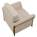 Ver imagem 7 de Poltrona Decorativa Sala de Estar 102cm Pés Madeira Roya M22 Linho Cru - Mpozenato