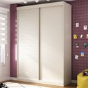 Ver imagem 1 de Guarda Roupa Infantil 2 Portas 1 Porta Ripada Samambaia Teen CabeCasa MadeiraOriginals Branco/Off White