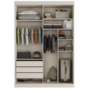 Ver imagem 3 de Guarda Roupa Infantil 2 Portas 1 Porta Ripada Samambaia Teen CabeCasa MadeiraOriginals Branco/Off White