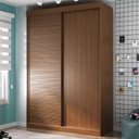 Ver imagem 1 de Guarda Roupa Infantil 2 Portas 1 Porta Ripada Samambaia Teen CabeCasa MadeiraOriginals Marrom/Freijó