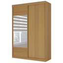 Ver imagem 3 de Guarda Roupa Infantil 2 Portas 1 Porta com Espelho Samambaia Teen CabeCasa MadeiraOriginals Marrom/Carvalho
