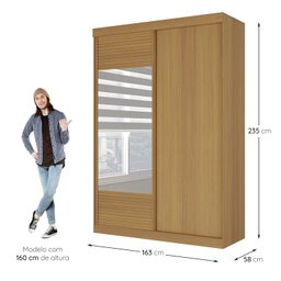 Guarda Roupa Infantil 2 Portas 1 Porta com Espelho Samambaia Teen CabeCasa MadeiraMadeira - 6