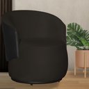 Ver imagem 1 de Poltrona Organica Beatriz Suede Marrom C/ Composê Corano Preto - Lm Decor