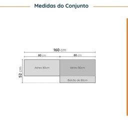 Lavanderia Modulada 3 Peças sem Tampo 2 Armários Aéreos 4 Portas 1 Balcão Cabecasa Madeiramadeira - 2