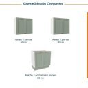 Ver imagem 3 de Lavanderia Planejada 3 Peças sem Tampo 2 Armários Aéreos 4 Portas 1 Balcão CabeCasa MadeiraOriginals Verde/Menta/Branco