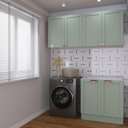 Ver mais imagens de Lavanderia Modulada 3 Peças sem Tampo 2 Armários Aéreos 4 Portas 1 Balcão CabeCasa MadeiraOriginals