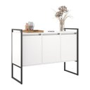 Ver imagem 1 de Buffet 3 Portas Rouxe Branco Industrial MDP 120cm Plata Móveis