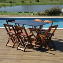 Ver imagem 2 de Conjunto Dobrável 120 X 70 com 6 Cadeiras Cor Imbuia Móveis Britz