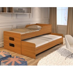 Bicama com Grade de Proteção Solteiro Reforçada Elis 100%mdf:nature - 2