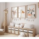 Ver imagem 1 de Kit 3 Quadros Decorativos Infantil - Fazendinha Brincalhona NO2 - 40x60 - Moldura Madeira