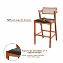 Ver imagem 7 de Kit 2 Banquetas Madeira Maciça, Estofada e Rattan de Fibra 100% Natural Nápoles Espresso Móveis Marrom/Champagne/Couro Preto