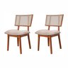 Kit 2 cadeiras Madeira Maciça, Rattan de Fibra 100% Natural e Estofada Lívia Espresso Móveis  - 2