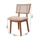 Ver imagem 5 de Kit 4 Cadeiras Madeira Maciça, Rattan de Fibra 100% Natural e Estofada Lívia Espresso Móveis Champagne/Linho Bege