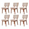 Conjunto de 6 cadeiras em Madeira Maciça, Rattan de Fibra 100% Natural e Estofada Lívia Authentic - 2