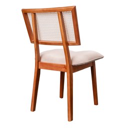 Conjunto de 6 cadeiras em Madeira Maciça, Rattan de Fibra 100% Natural e Estofada Lívia Authentic - 2