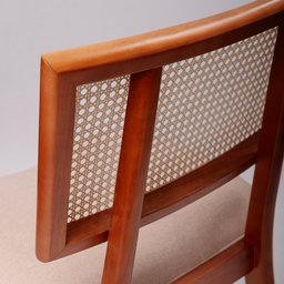 Conjunto de 6 cadeiras em Madeira Maciça, Rattan de Fibra 100% Natural e Estofada Lívia Authentic - 14