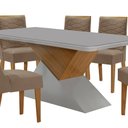 Ver imagem 7 de Mesa para Sala de Jantar Aster 180cm Mdf Canto Copo com Vidro e 6 Cadeiras Safira