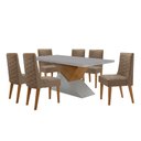 Ver imagem 2 de Mesa para Sala de Jantar Aster 180cm Mdf Canto Copo com Vidro e 6 Cadeiras Safira