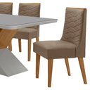 Ver mais imagens de Mesa para Sala de Jantar Aster 180cm Mdf Canto Copo com Vidro e 6 Cadeiras Safira