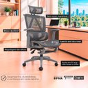 Ver mais imagens de Cadeira Presidente Titan Ergonômica Tela Mesh Reclinável com Apoio para Pés Cinza