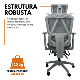 Cadeira de Escritório Presidente Executiva Oficial Titan - Cinza - 1 - 7
