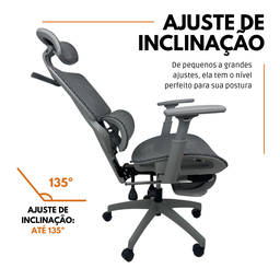Cadeira de Escritório Presidente Executiva Oficial Titan - Cinza - 1 - 10