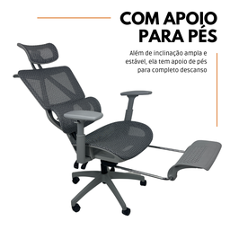 Cadeira de Escritório Presidente Executiva Oficial Titan - Cinza - 1 - 2