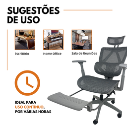 Cadeira de Escritório Presidente Executiva Oficial Titan - Cinza - 1 - 5