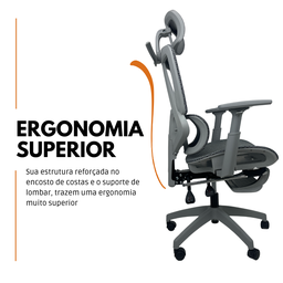 Cadeira de Escritório Presidente Executiva Oficial Titan - Cinza - 1 - 3