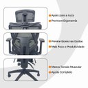 Ver imagem 7 de Cadeira de Escritório Presidente Executiva Oficial Titan - Cinza - 1