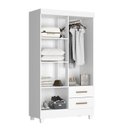 Ver imagem 7 de Quarto Bebê Infantil com Guarda-Roupa 4 Portas e 2 Gavetas com Cômoda 4 Gavetas e 2 Portas Lite Branco