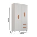 Ver imagem 3 de Quarto Bebê Infantil com Guarda-Roupa 4 Portas e 2 Gavetas com Cômoda 4 Gavetas e 2 Portas Lite Branco