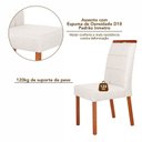 Ver imagem 6 de Kit 6 Cadeiras Madeira Maciça, Detalhe em Botonê e Estofada Sophia Espresso Móveis Champagnhe/Mar