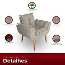 Ver imagem 4 de Poltrona Opala para Sala com Puff Reforçada Suede Bege