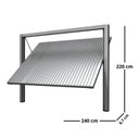 Ver imagem 2 de Portão Contrapeso de Aço Galvanizado com Chapa Frisada sem Porta Auxiliar 220x240 Req:8,7