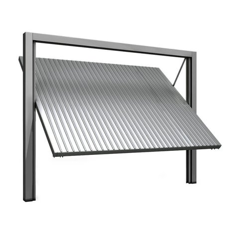 Portão Contrapeso de Aço Galvanizado com Chapa Frisada sem Porta Auxiliar 220x240 Req:8,7