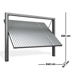 Portão Contrapeso de Aço Galvanizado com Chapa Frisada 220x240 Req: 8,7 - 2