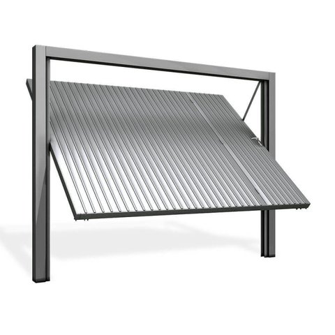 Portão Contrapeso de Aço Galvanizado com Chapa Frisada 220x240 Req: 8,7